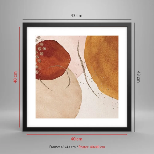 Poster in black frame - Roundness and Movement - 40x40 cm