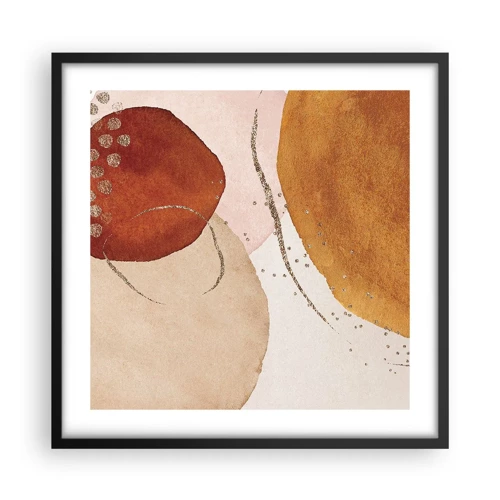 Poster in black frame - Roundness and Movement - 50x50 cm