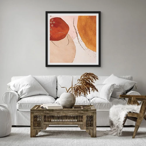 Poster in black frame - Roundness and Movement - 60x60 cm