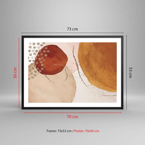 Poster in black frame - Roundness and Movement - 70x50 cm