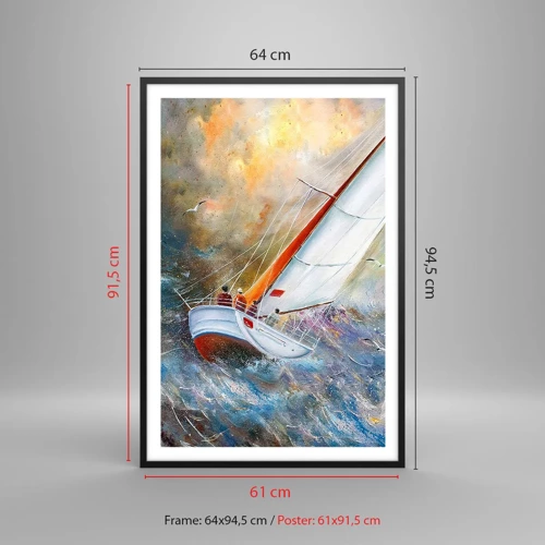 Poster in black frame - Running on the Waves - 61x91 cm