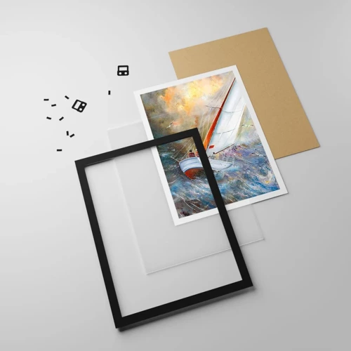 Poster in black frame - Running on the Waves - 61x91 cm