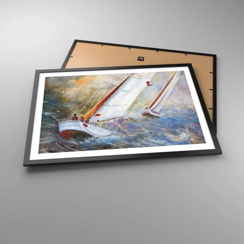 Poster in black frame - Running on the Waves - 70x50 cm