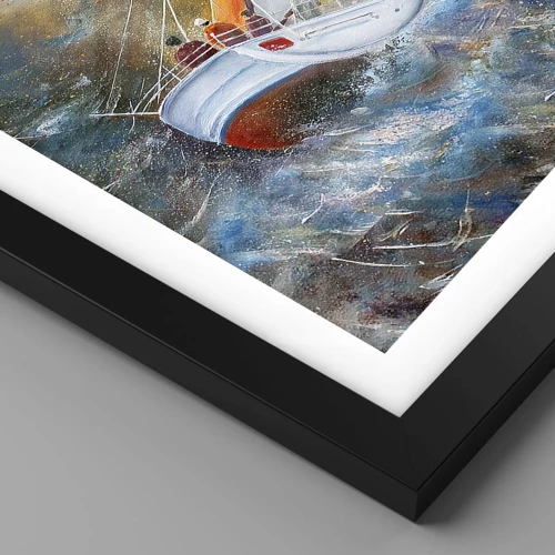 Poster in black frame - Running on the Waves - 70x50 cm