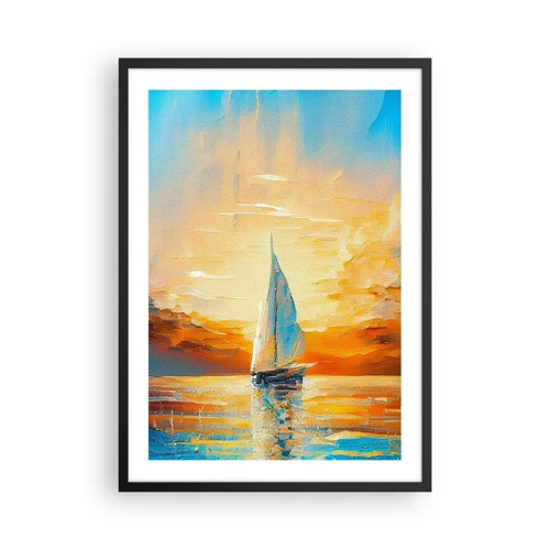 Poster in black frame - Sailing in Gold - 50x70 cm