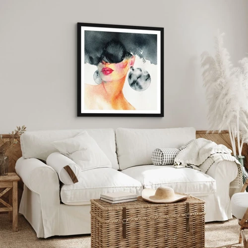 Poster in black frame - Secret of Elegance - 30x30 cm