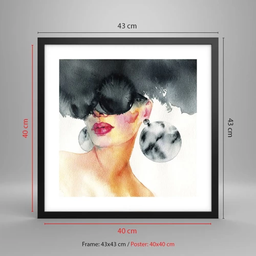 Poster in black frame - Secret of Elegance - 40x40 cm