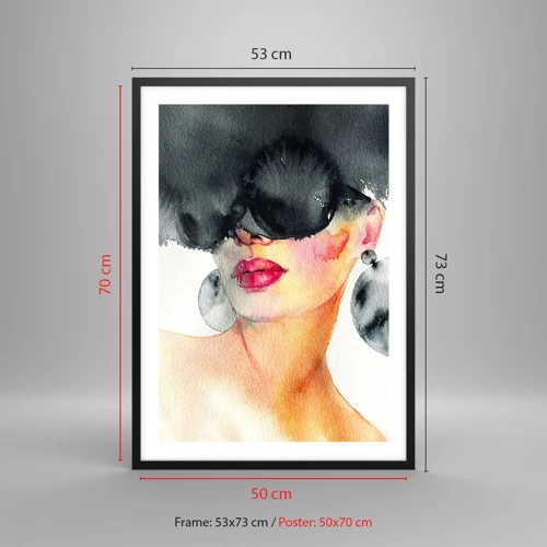 Poster in black frame - Secret of Elegance - 50x70 cm