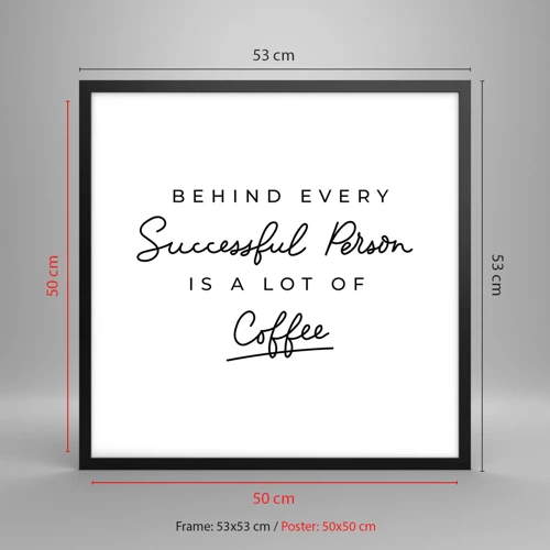 Poster in black frame - Secret of Success - 50x50 cm