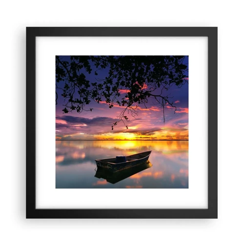 Poster in black frame - Serenity of the Lake - 30x30 cm