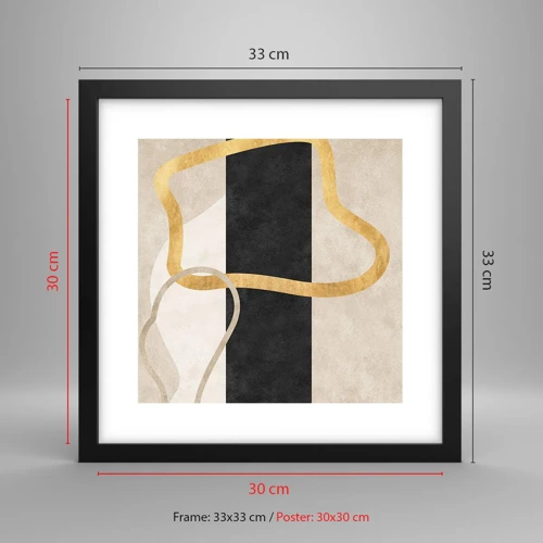 Poster in black frame - Shapes in Loops - 30x30 cm