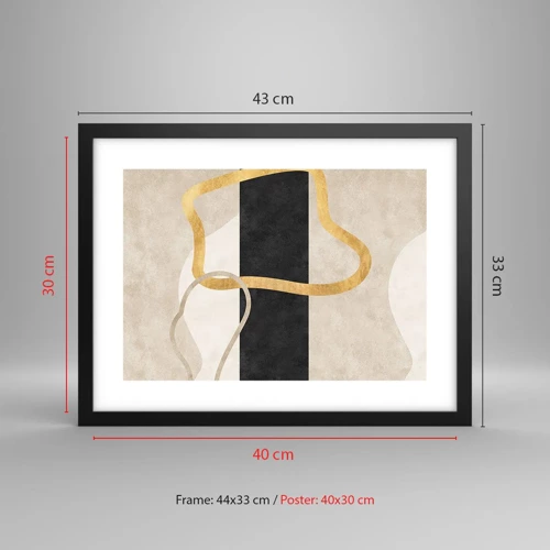 Poster in black frame - Shapes in Loops - 40x30 cm