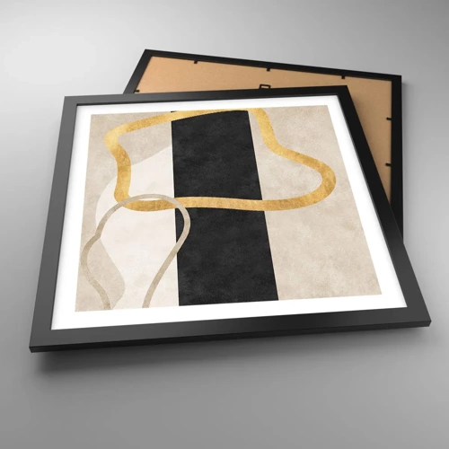 Poster in black frame - Shapes in Loops - 40x40 cm