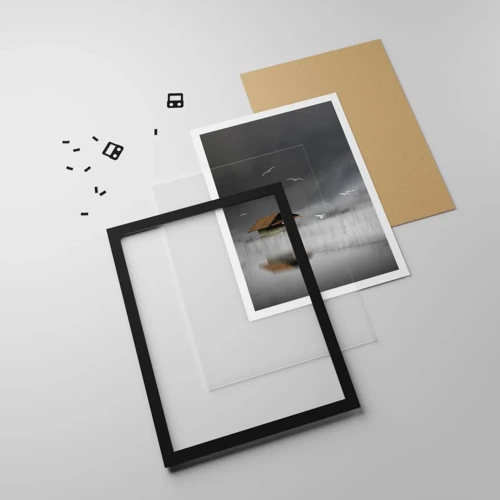 Poster in black frame - Shelter from the Rain - 30x40 cm