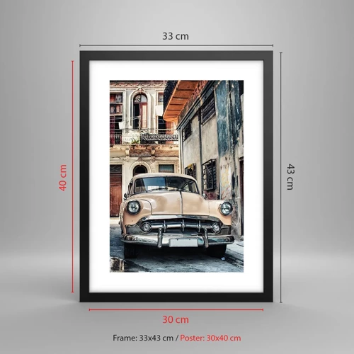 Poster in black frame - Siesta in Havana - 30x40 cm