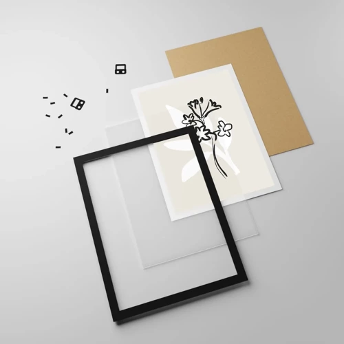 Poster in black frame - Sketch for Herbarium - 61x91 cm