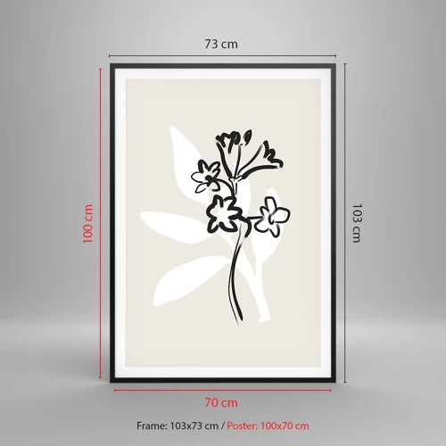 Poster in black frame - Sketch for Herbarium - 70x100 cm