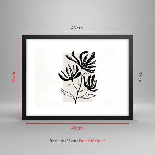 Poster in black frame - Sketch for a Herbarium - 40x30 cm