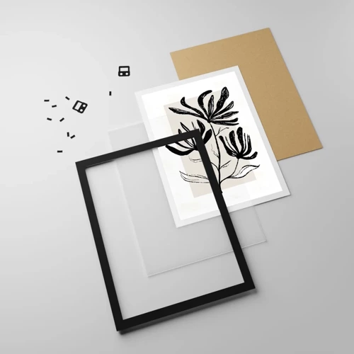 Poster in black frame - Sketch for a Herbarium - 40x50 cm