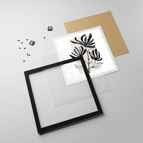 Poster in black frame - Sketch for a Herbarium - 60x60 cm
