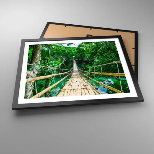 Poster in black frame - Small Bridge over the Green - 50x40 cm