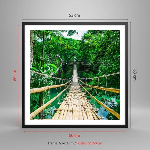 Poster in black frame - Small Bridge over the Green - 60x60 cm