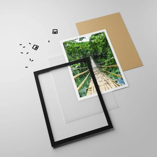 Poster in black frame - Small Bridge over the Green - 70x100 cm
