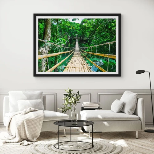 Poster in black frame - Small Bridge over the Green - 70x50 cm