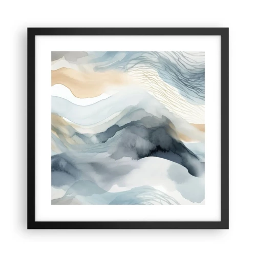 Poster in black frame - Snowy and Foggy Abstract - 40x40 cm