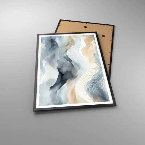 Poster in black frame - Snowy and Foggy Abstract - 61x91 cm