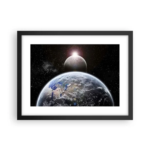 Poster in black frame - Space Landscape - Sunrise - 40x30 cm