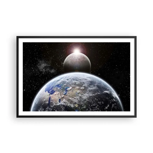 Poster in black frame - Space Landscape - Sunrise - 91x61 cm