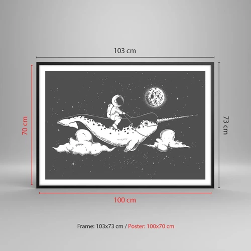 Poster in black frame - Space Rider - 100x70 cm