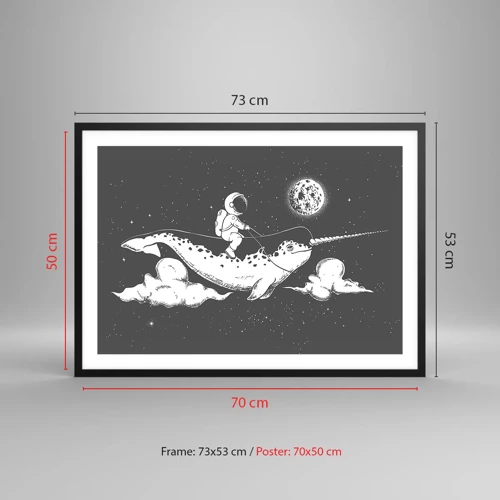 Poster in black frame - Space Rider - 70x50 cm