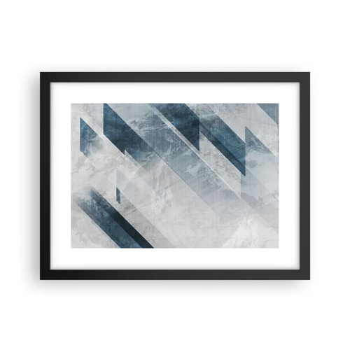 Poster in black frame - Spacial Composition - Movement of Greys - 40x30 cm