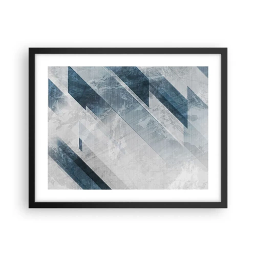 Poster in black frame - Spacial Composition - Movement of Greys - 50x40 cm