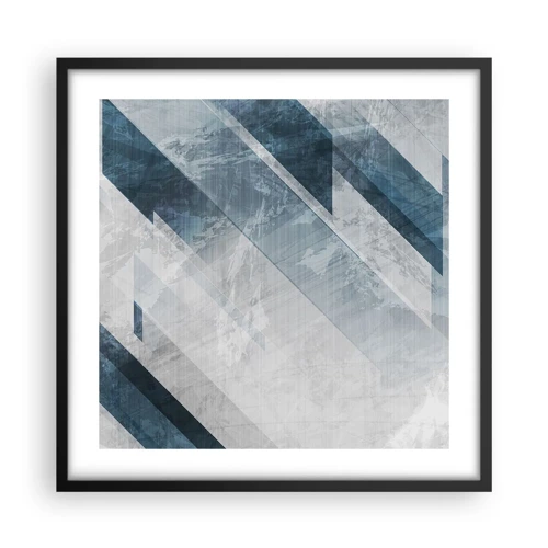 Poster in black frame - Spacial Composition - Movement of Greys - 50x50 cm