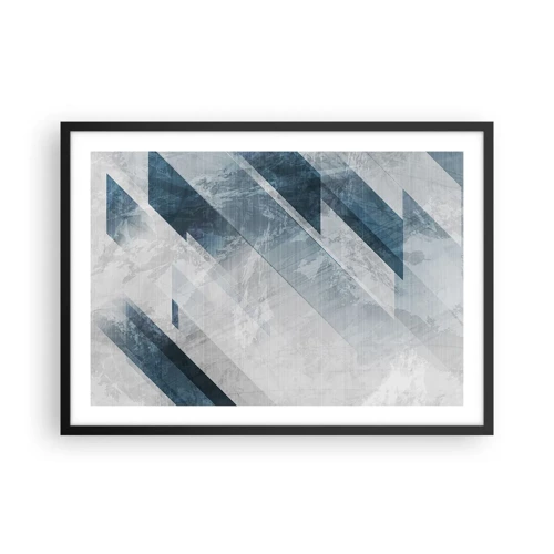 Poster in black frame - Spacial Composition - Movement of Greys - 70x50 cm