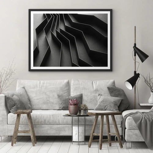 Poster in black frame - Spacial Order - 100x70 cm