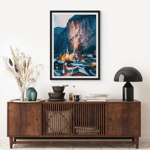 Poster in black frame - Sparkling Winter Spirit - 50x70 cm