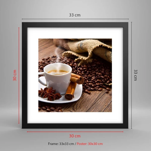 Poster in black frame - Spicy Flavour and Aroma - 30x30 cm