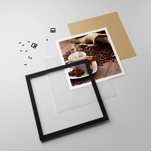 Poster in black frame - Spicy Flavour and Aroma - 30x30 cm