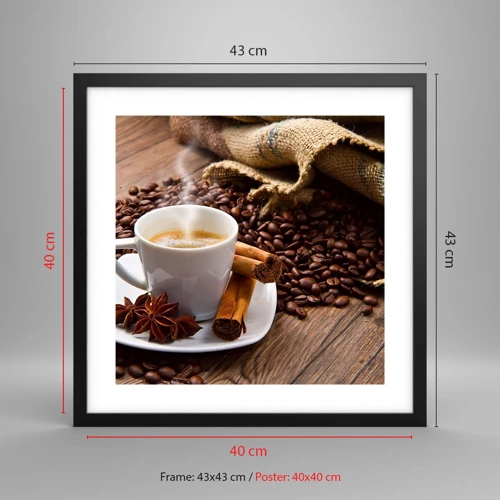 Poster in black frame - Spicy Flavour and Aroma - 40x40 cm