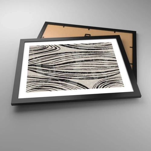 Poster in black frame - Spillover of Lines - 40x30 cm
