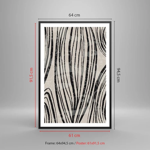 Poster in black frame - Spillover of Lines - 61x91 cm