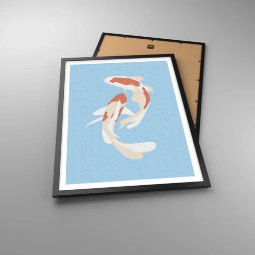 Poster in black frame - Spontaneous Synchronised Swim - 50x70 cm