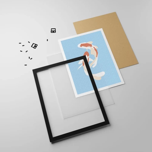 Poster in black frame - Spontaneous Synchronised Swim - 50x70 cm