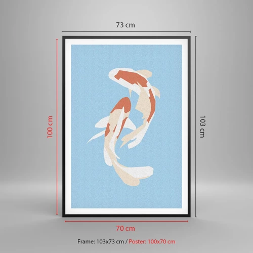 Poster in black frame - Spontaneous Synchronised Swim - 70x100 cm