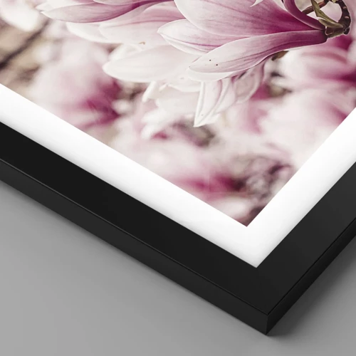 Poster in black frame - Spring is Pink - 50x70 cm