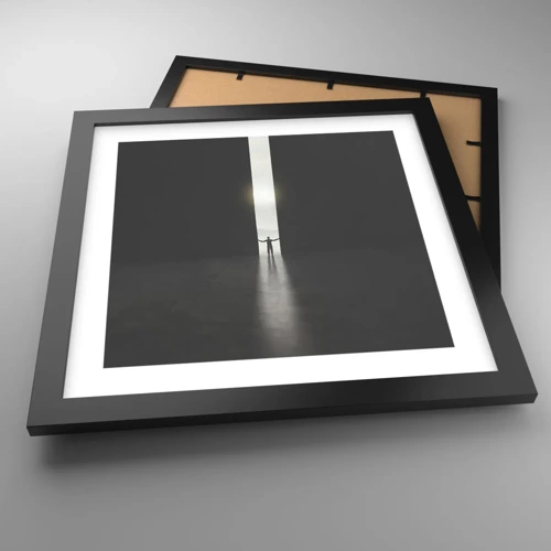 Poster in black frame - Step to Bright Future - 30x30 cm